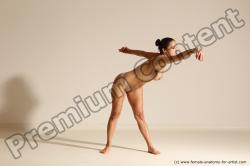 Nude Gymnastic poses Woman White Moving poses Slim medium blond Dynamic poses Pinup